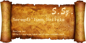 Seregélyes Szilvia névjegykártya